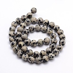 Natur Dalmatiner Jaspis runde Perle Stränge&nbsp;G-J303-19-8mm