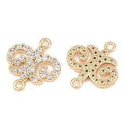 Ciondoli connettore in ottone con micro pavé di zirconi chiari&nbsp;CU-CBA7BFE-03A-G