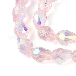 Transparentes perles de verre de galvanoplastie brins&nbsp;EGLA-N023-6x8mm-A03