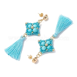 Aretes de turquesa sintética&nbsp;EJEW-MZ00282-04
