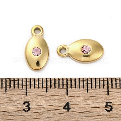 Dijes de acero inoxidable 304 chapados en oro real de 14k&nbsp;STAS-R005-09G-04