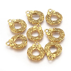 In lega di stile tibetano ciondoli corona di Natale&nbsp;TIBEP-GC153-AG-RS