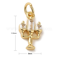 Pendenti in zirconi cubici trasparenti in micro pavè di ottone&nbsp;X-KK-R162-023G