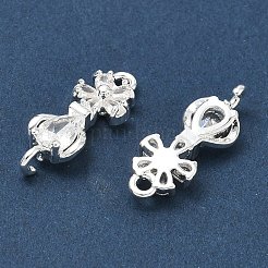 Ciondoli connettore in ottone con pavé di zirconi cubici trasparenti&nbsp;CU-CBAB0CF-01S