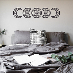 Décor de phase de lune en bois ensemble de décorations murales&nbsp;AJEW-WH0258-790B