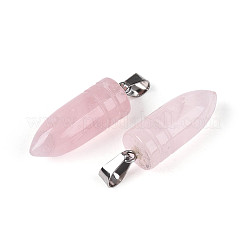 Pendentifs de quartz rose naturel&nbsp;G-N349-16P-07