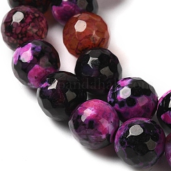 Brins de perles d'agate craquelées au feu naturel teintées et chauffées&nbsp;G-P539-B01-07