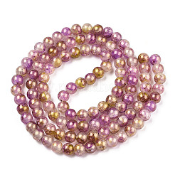 Perles de verre craquelé cuites au four&nbsp;DGLA-R053-05L