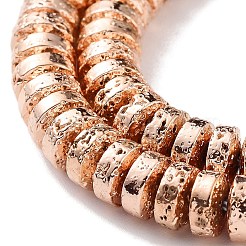 Fili di perle di roccia lavica naturale elettrodeposta&nbsp;G-H303-A01-RG