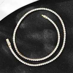 925 collier tennis en argent sterling avec cristaux et zircones cubiques pour femme&nbsp;NJEW-C096-01B-G02