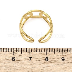 Bague ouverte ovale en acier inoxydable 304 pour femme&nbsp;LS-RJEW-Z083-03G-01