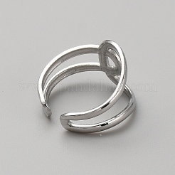 Bague ouverte en acier inoxydable avec nœud enroulé pour femme&nbsp;RJEW-WH0011-28