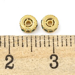 Gestellplattierte Messing-Zirkonia-Abstandsperlen in Mikropavé-Optik&nbsp;KK-F089-39A-G01