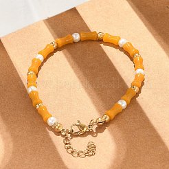 Bracelets de perles en acier inoxydable 304 pour femmes&nbsp;BJEW-M056-08G-02
