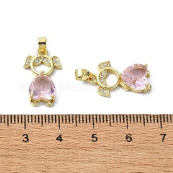 Anhänger aus Messing mit Gestellbeschichtung aus klarem Kubisch Zirkonia&nbsp;KK-R157-11A-G