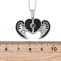 Colliers pendentifs ouvrables en acier inoxydable 304 avec strass en argile polymère pour femmes&nbsp;NJEW-Z065-09P