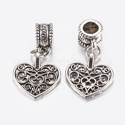Tibetische Legierung europäische baumelnde Charms&nbsp;PALLOY-F199-28AS