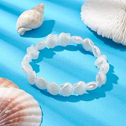 Braccialetti elasticizzati con perline di conchiglia acrilica da donna&nbsp;BJEW-JB10147