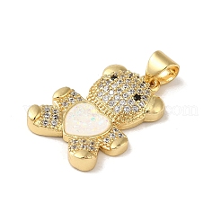 Ciondoli in ottone con placcatura a cremagliera con micro pavé di zirconi chiari&nbsp;KK-P268-05