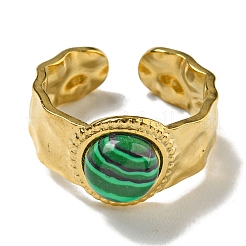 Anillos de puño abiertos de acero inoxidable 304 con revestimiento iónico (IP)&nbsp;RJEW-C079-18G