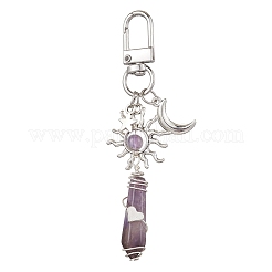 5 stücke kugel natürliche lapis lazuli & aventurin & amethyst & quarz kristall & rosenquarz & gelb jade anhänger dekoration&nbsp;HJEW-JM03057