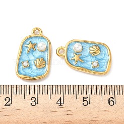 Muschelförmige Anhänger aus Emaille-Edelstahl 304&nbsp;STAS-I346-05G-01