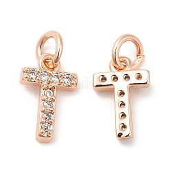 Encantos de latón micro pavimentar grado AAA cubic zirconia&nbsp;ZIRC-P067-11RG-T-NR