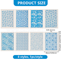 8 Blatt 8 Stile Papier-Keramik-Aufkleber&nbsp;DIY-BC0015-04
