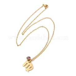 Collane con ciondolo a forma di costellazione in acciaio inossidabile 304 con pietra portafortuna e foro in vetro&nbsp;STAS-D305-08G-F