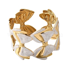 Braccialetti con polsino smaltato in acciaio inossidabile 304 per donna&nbsp;BJEW-E112-01G