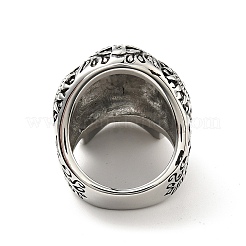 Anillo de acero inoxidable 316 con calavera y cruz para los dedos&nbsp;RJEW-C030-02A-AS