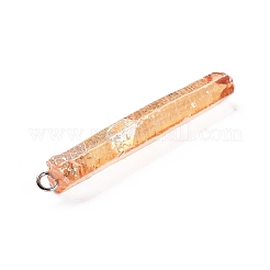 Pendentifs en quartz naturel galvanisé&nbsp;G-P315-B01-12P