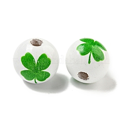 Perles européennes en bois imprimées&nbsp;WOOD-G022-01D