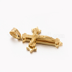 Thème de Pâques nouveau cadeau 201 pendentifs crucifix en acier inoxydable&nbsp;STAS-F010-63G