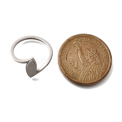 Strukturierter Fingerring aus 304 Edelstahl mit Pferdeauge für Damen&nbsp;RJEW-L126-08B-P