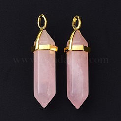 Cuarzo natural rosa señaló colgantes&nbsp;G-G025-01G-41