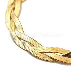 Bracelet chaîne à chevrons entrelacés en acier inoxydable 304 pour hommes et femmes&nbsp;BJEW-H554-01G