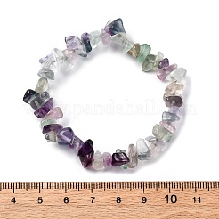 Unisex Chip natürliche Fluorit Perlen Stretch Armbänder&nbsp;BJEW-S143-14
