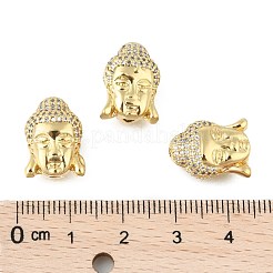 Cz Messing Micro Pave Grade aaa Zirkonia 3d Buddha Kopf Perlen&nbsp;ZIRC-L012-03G-NR
