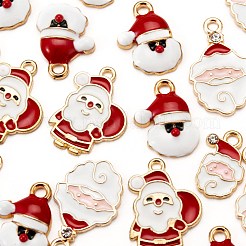 40 stücke 4 stil weihnachtsthema licht goldlegierung emaille anhänger&nbsp;ENAM-LS0001-61