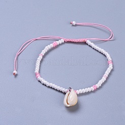 Verstellbare Glasperlen geflochtene Perlen Armbänder&nbsp;BJEW-JB04283-M