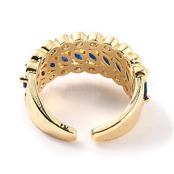 Anello a polsino aperto con occhio di cavallo in zirconi cubici&nbsp;RJEW-C024-02G