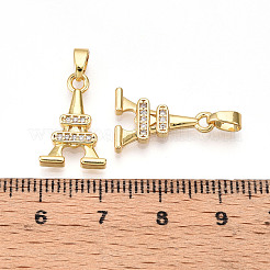 Messing Mikro ebnen Zirkonia Anhänger&nbsp;KK-T070-89G