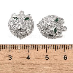 Pendentifs en laiton zircon cubique micro pavé vert&nbsp;KK-G481-08P