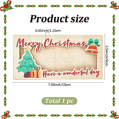 Porte-monnaie rectangulaire en bois sur le thème de Noël&nbsp;AJEW-WH20006-282B