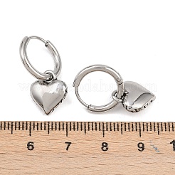 Pendientes de aro con forma de corazón de acero inoxidable quirúrgico 316&nbsp;EJEW-C160-17