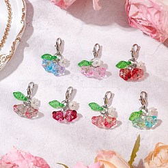 7 Stück Glasblumen-/Blattanhänger-Dekoration.&nbsp;HJEW-JM02787-02