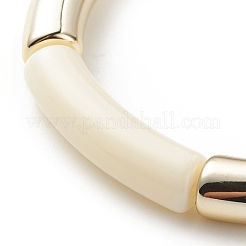 Bracciale elasticizzato con perline in tubo curvo acrilico per donna&nbsp;BJEW-JB08438-03