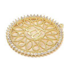 Placage de crémaillère en laiton micro pavé pendentifs en zircone cubique claire&nbsp;KK-L224-009G