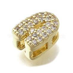 Eslabones multihebra con letras de circonita cúbica micropavé de latón&nbsp;KK-D295-32G-01
